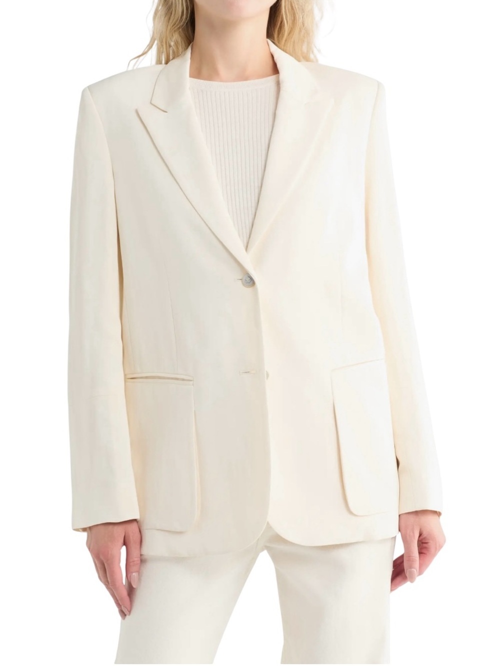 TWP Sweet Pea Linen Blend Blazer Women’s Size Large in Bone Suit Jacket twp NWT